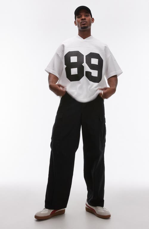 Topman Wide Leg Cargo Pants In Black