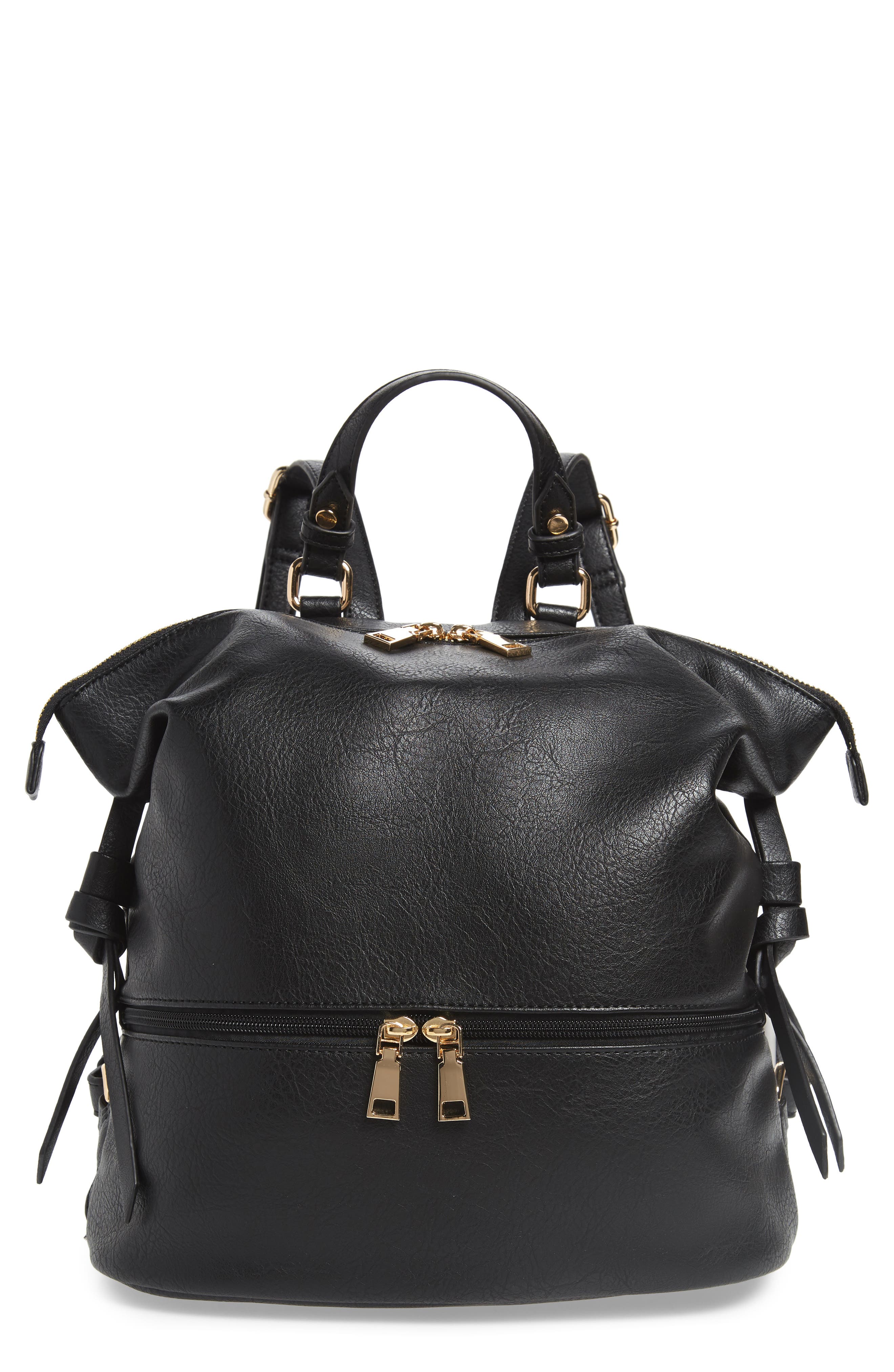 Sole Society Cyndi Faux Leather Backpack, Main, color, 