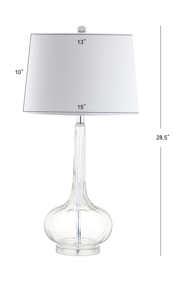 JONATHAN Y Bette 28.5" Glass Teardrop LED Table Lamp, Alternate, color, Clear
