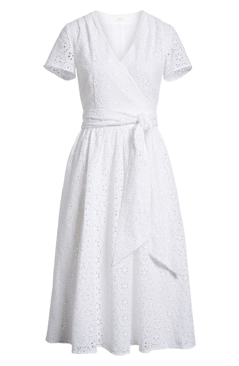 1901 Cotton Eyelet Short Sleeve Dress, Alternate, color, 