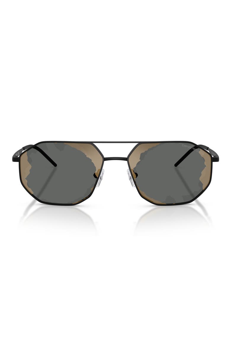 58mm Aviator Sunglasses, Main, color, MATTE BLACK / BLACK MIRROR RED