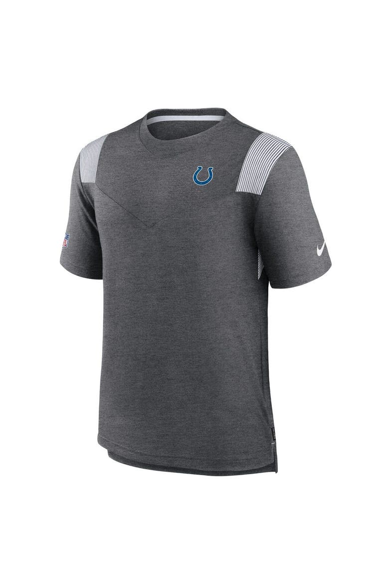Men's Nike Heather Charcoal Indianapolis Colts Sideline Tonal Logo Performance Player T-Shirt, Alternate, color, Heather Charcoal