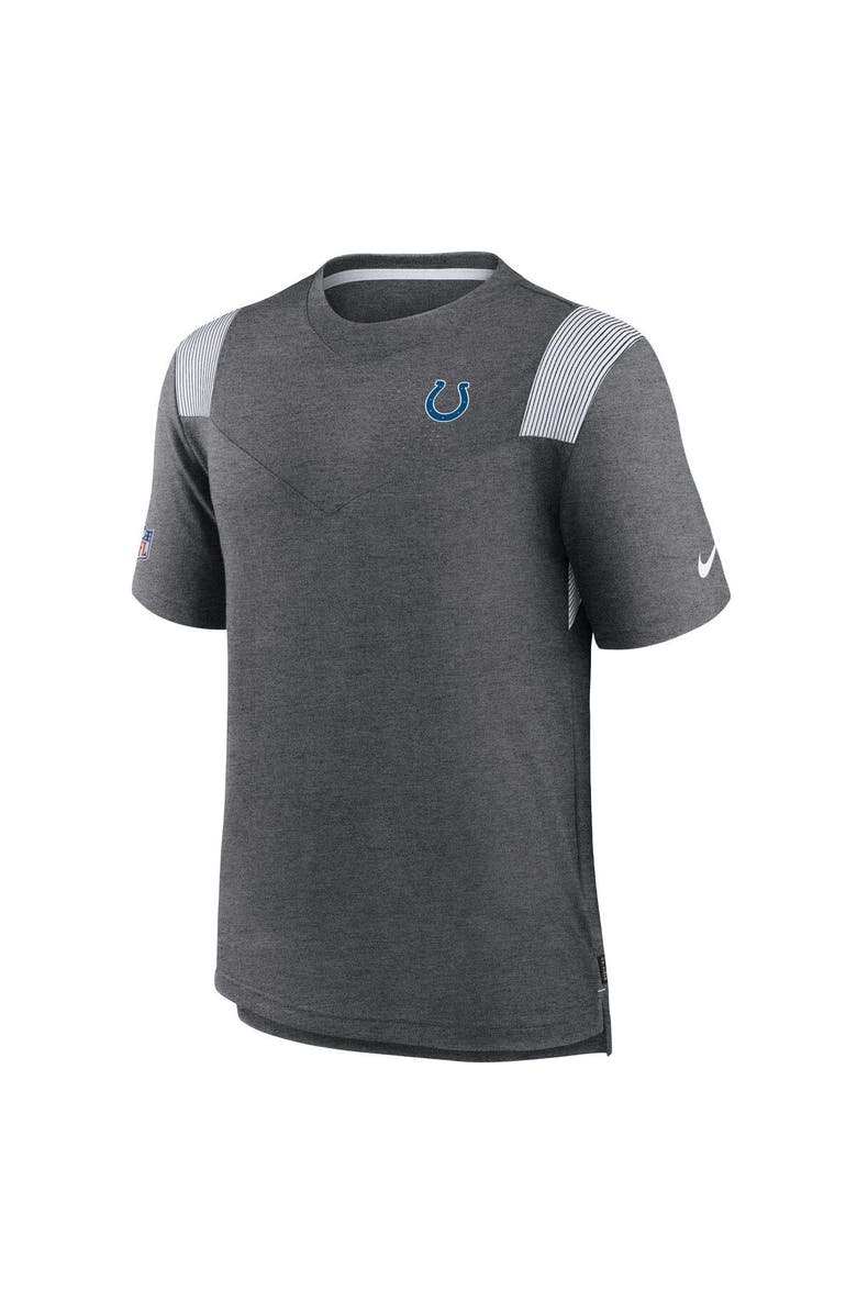 Nike Men's Nike Heather Charcoal Indianapolis Colts Sideline Tonal Logo Performance Player T-Shirt, Alternate, color, Heather Charcoal