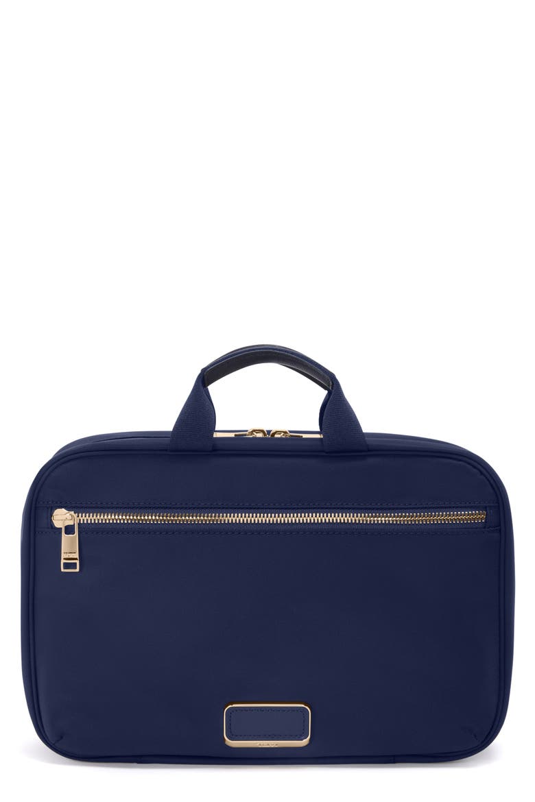 Voyageur Madeline Cosmetics Case, Main, color, INDIGO/ LIGHT GOLD