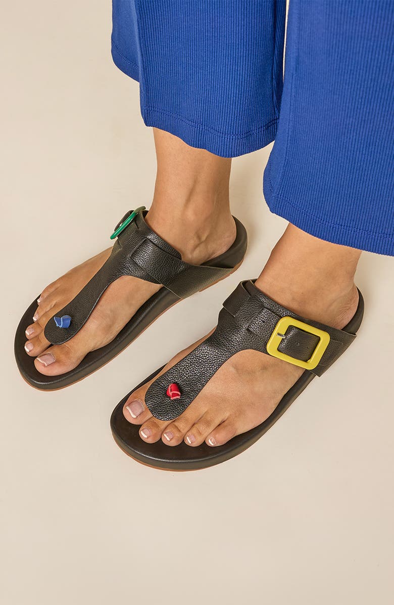 Charlotte Stone Misty Multicolor Footbed Thong Sandal, Alternate, color, Treasure