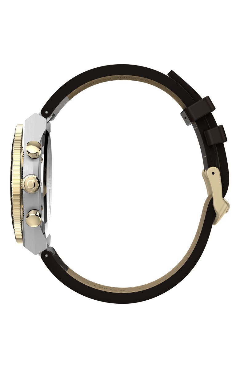 Timex<sup>®</sup> Continental Leather Strap Watch, 40mm, Alternate, color, Silver-Tone