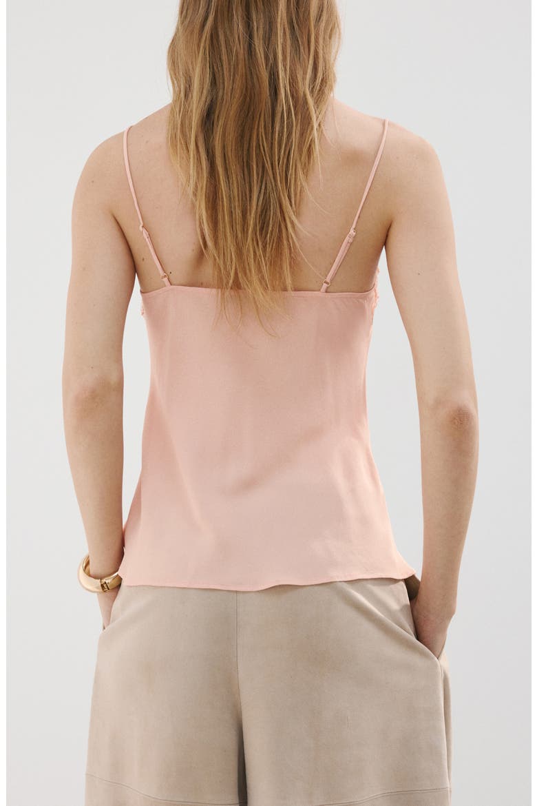 Lace Trim Satin Camisole, Alternate, color, PINK