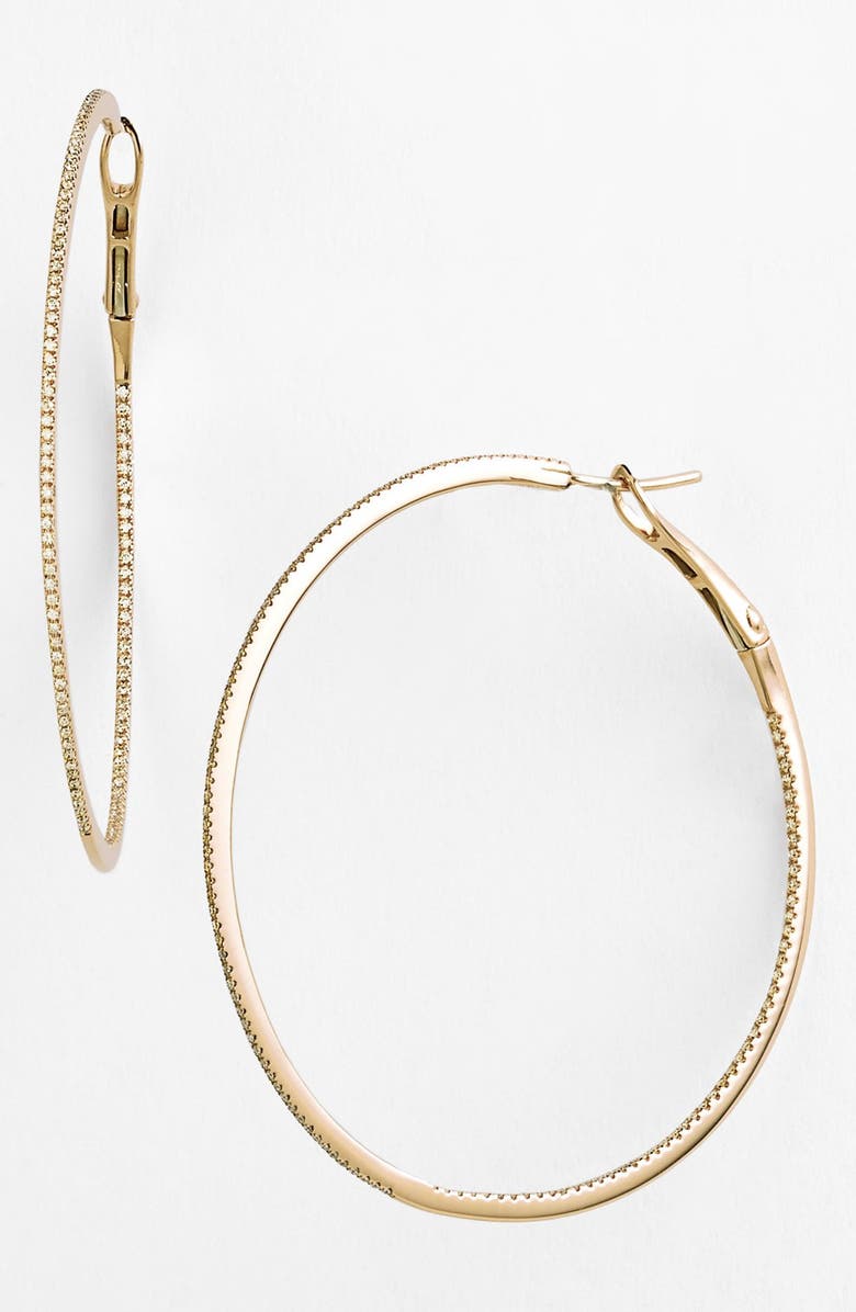 Dana Rebecca Designs Diamond Inside Out Hoop Earrings, Main, color, 