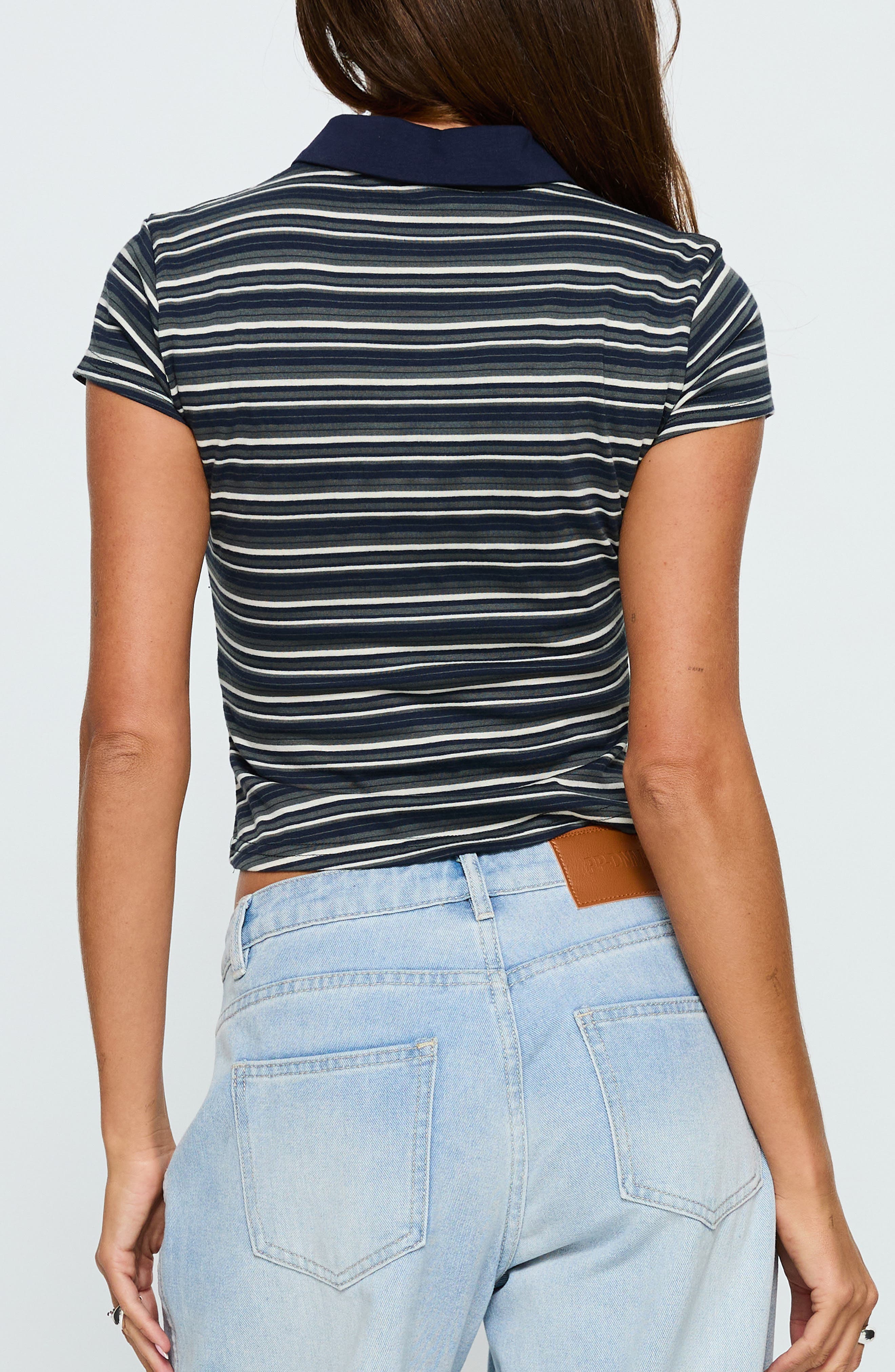 Sylvanna Stripe Cotton Blend Polo - image 2