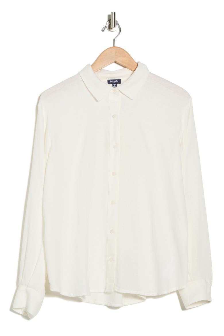 Woven Button-Up Shirt, Alternate, color, PAPER WHITE