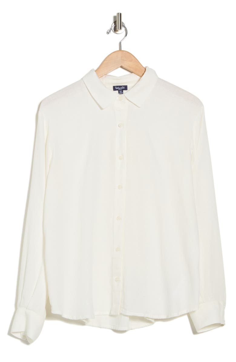 Splendid Woven Button-Up Shirt, Main, color, Paper White