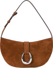 STAUD Harlow Crescent Suede Shoulder Bag