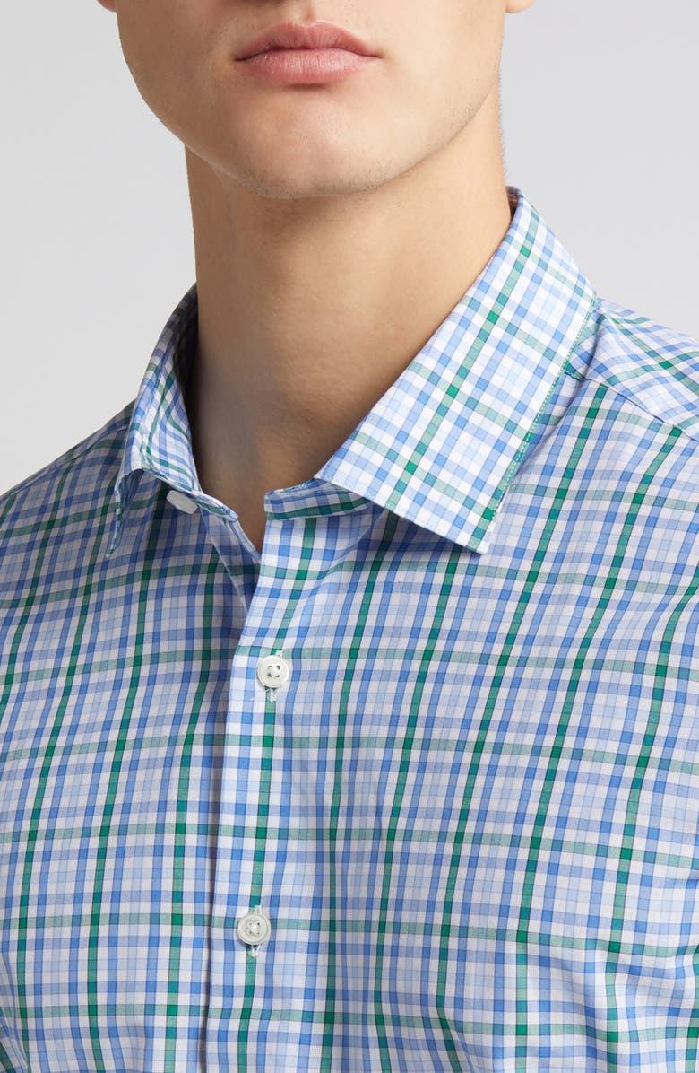 Scott Barber Microdobby Gingham Button-Up Shirt, Alternate, color,