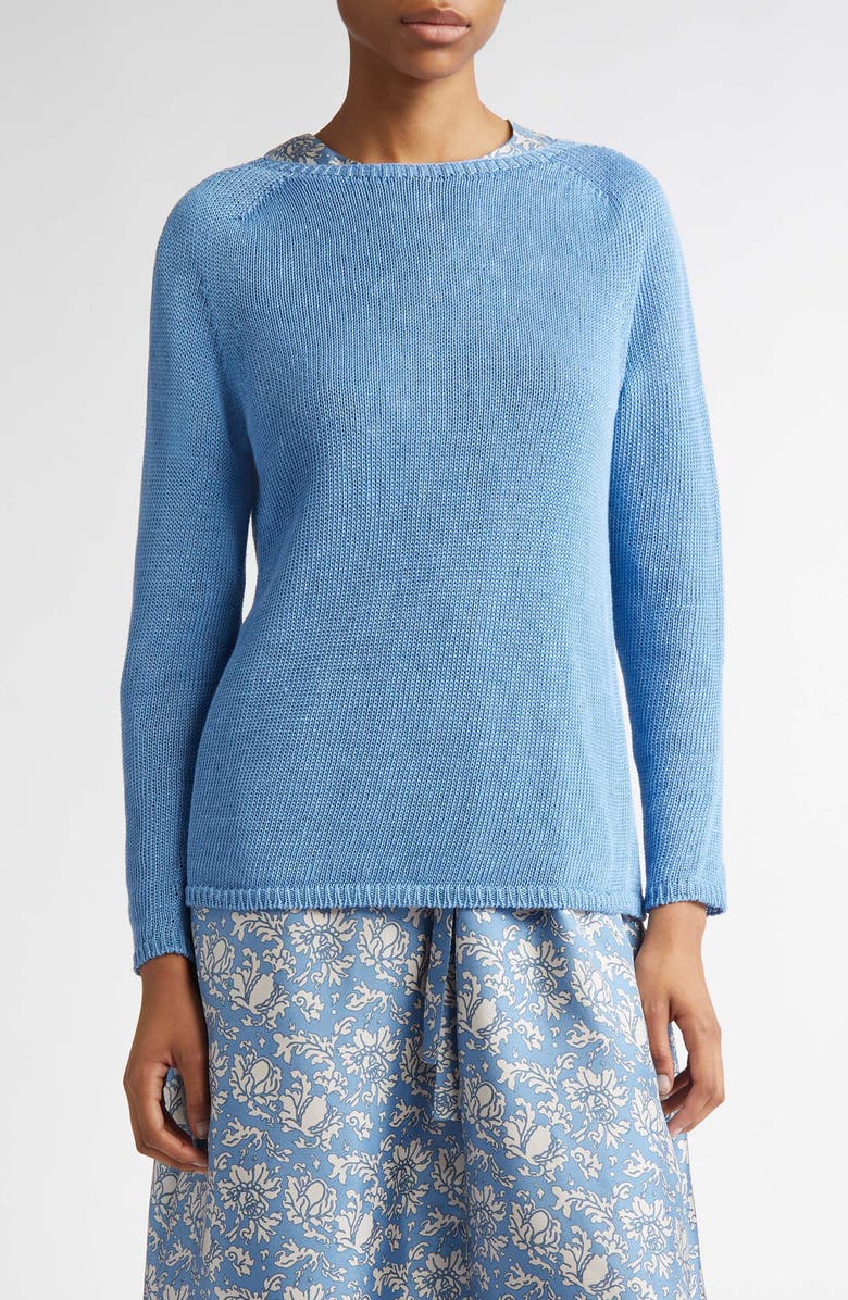 Max Mara Giolino Boat Neck Linen Sweater, Main, color,