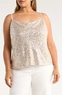Tahari ASL Sequin Cowl Neck Camisole