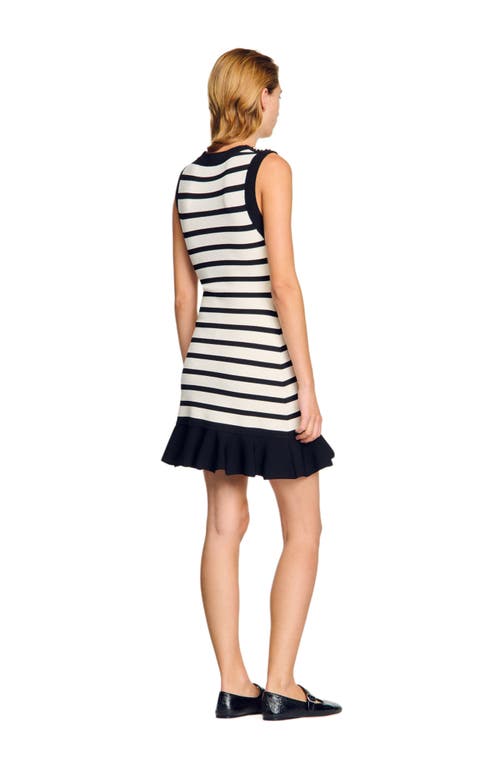 Sandro Knitted Striped Mini Dress In Multi