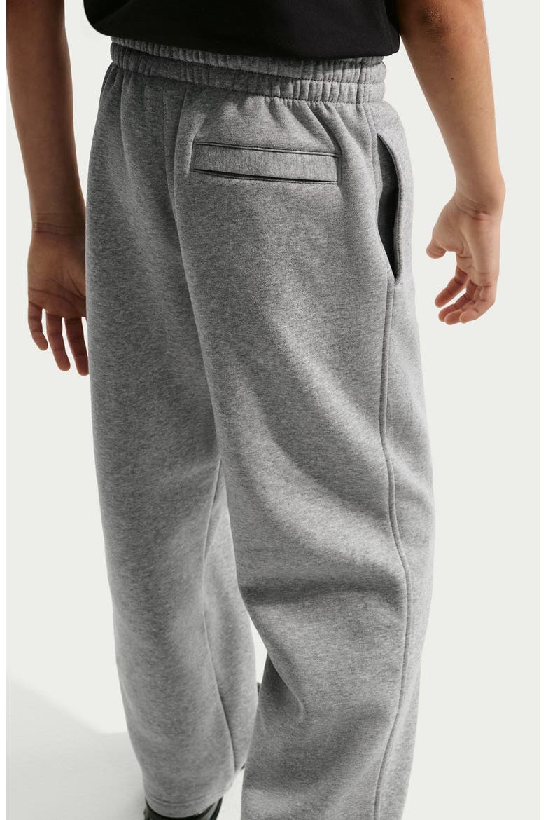 Kids' French Terry Wide Leg Pants, Alternate, color, 063 DK GREY HEATHER/WHITE