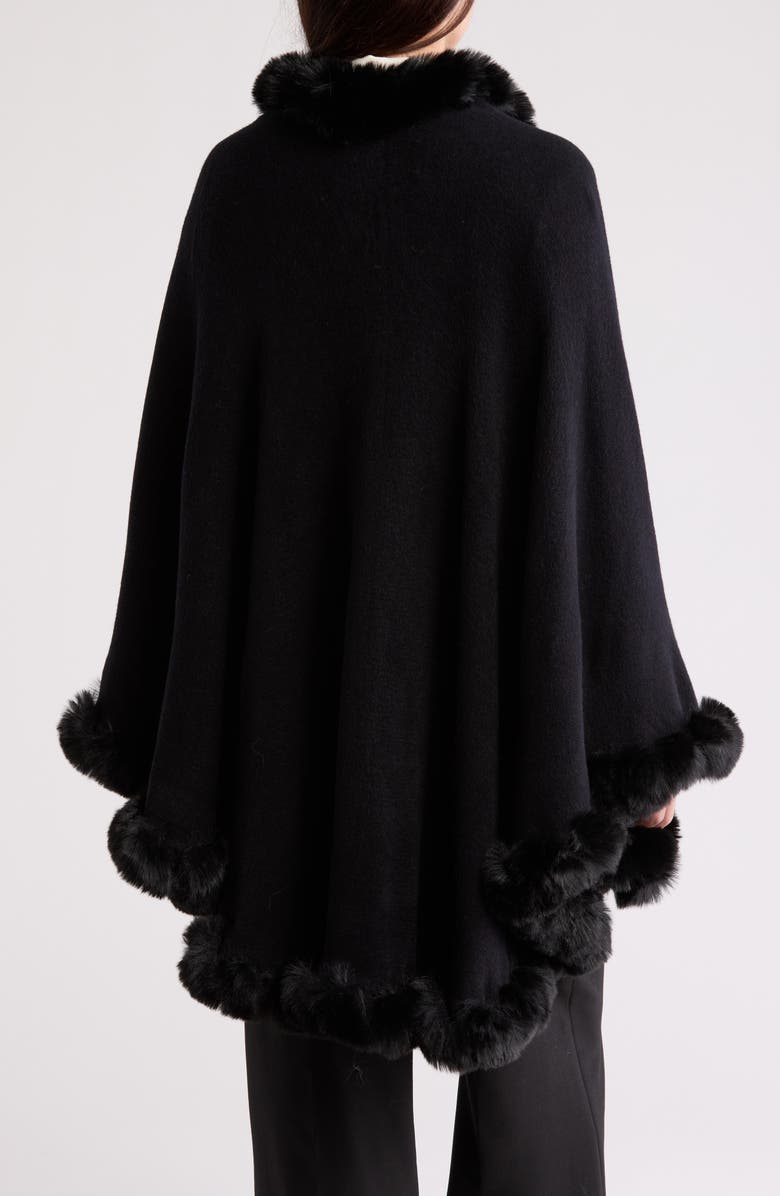La Fiorentina Faux Fur Trim Ruana, Alternate, color, 