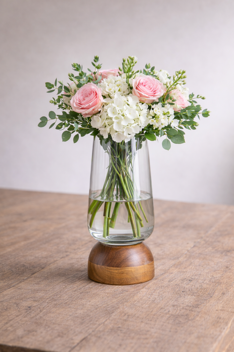 Glass 17.25 in. Clear Convex Vase, Alternate, color, Clear