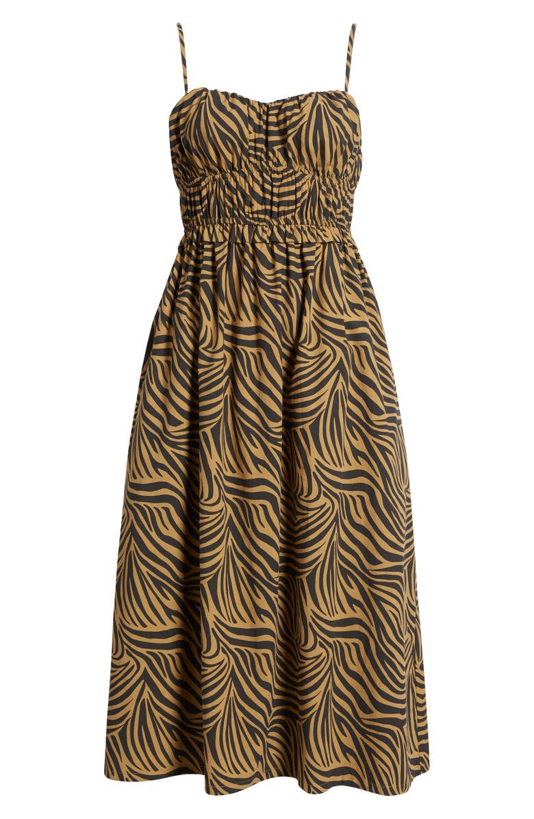 Rails Breeze Shirred Bodice Cotton Blend Sundress, Alternate, color, Cayman