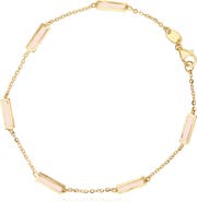 The Lovery Fine Jewelry Pink Pearl Bar Chain Bracelet