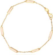The Lovery Fine Jewelry Pink Pearl Bar Chain Bracelet