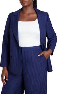 ELOQUII Pinstripe Blazer
