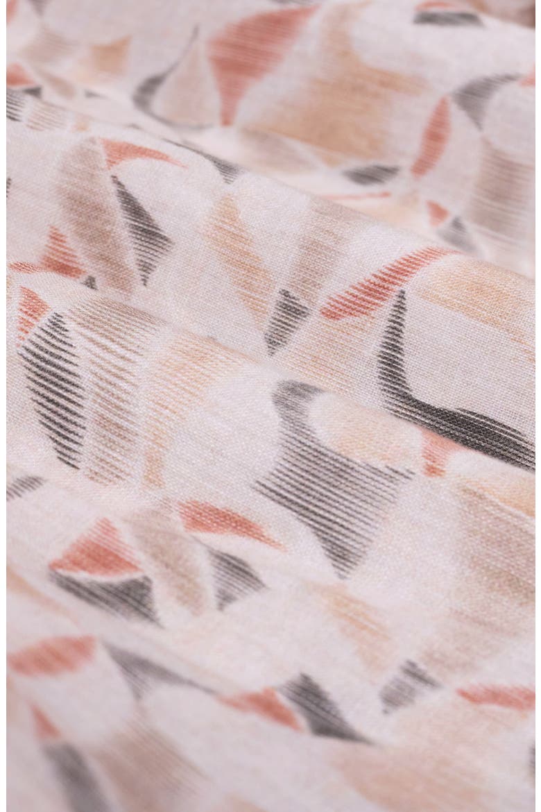 Julian Shaped Fit Abstract Leaf Print Linen Button-Up Shirt, Alternate, color, DESERT
