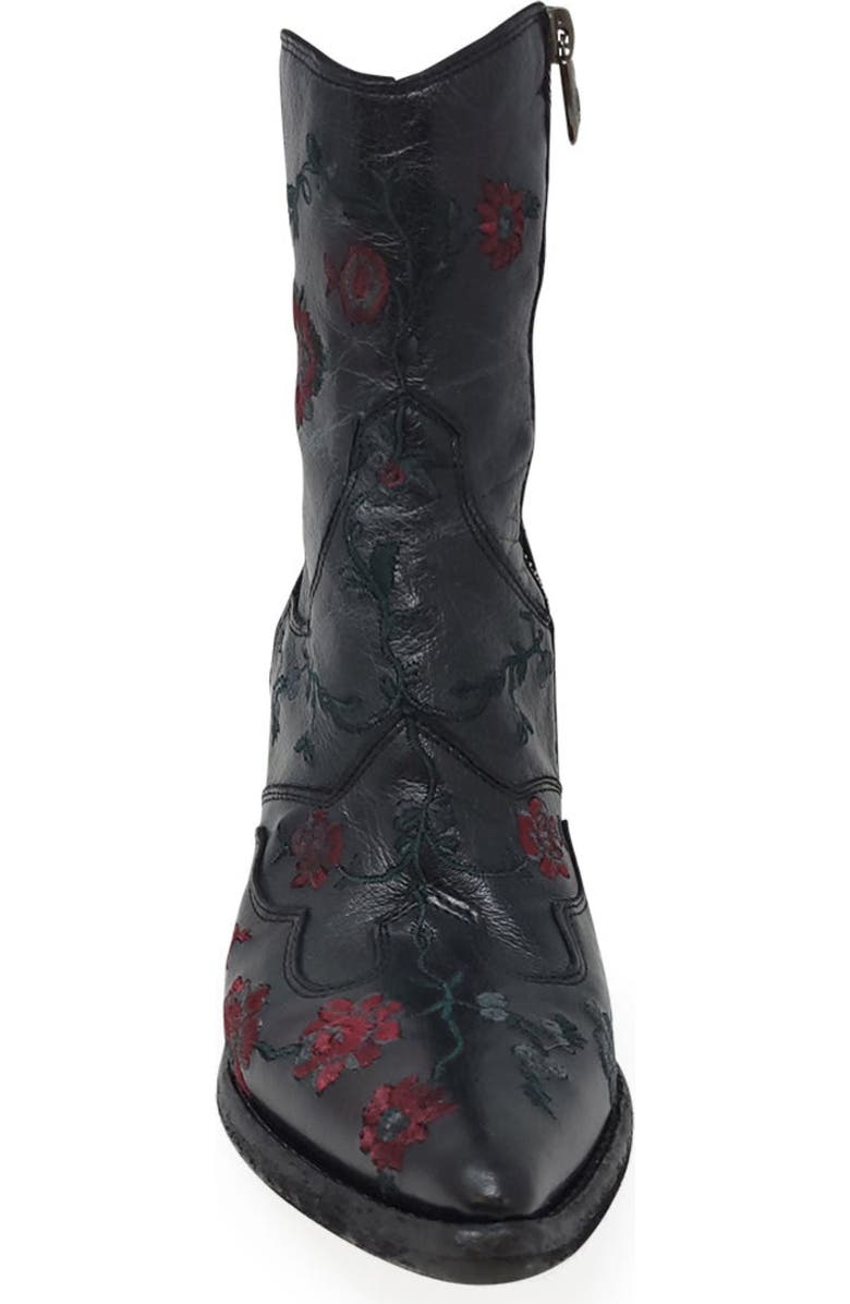 Madison Maison Leather Embroidered Ankle Boot, Alternate, color, Black