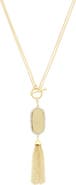 OLIVIA WELLES Thalia Crystal Tassel Pendant Necklace