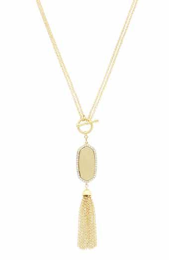 Thalia Crystal Tassel Pendant Necklace