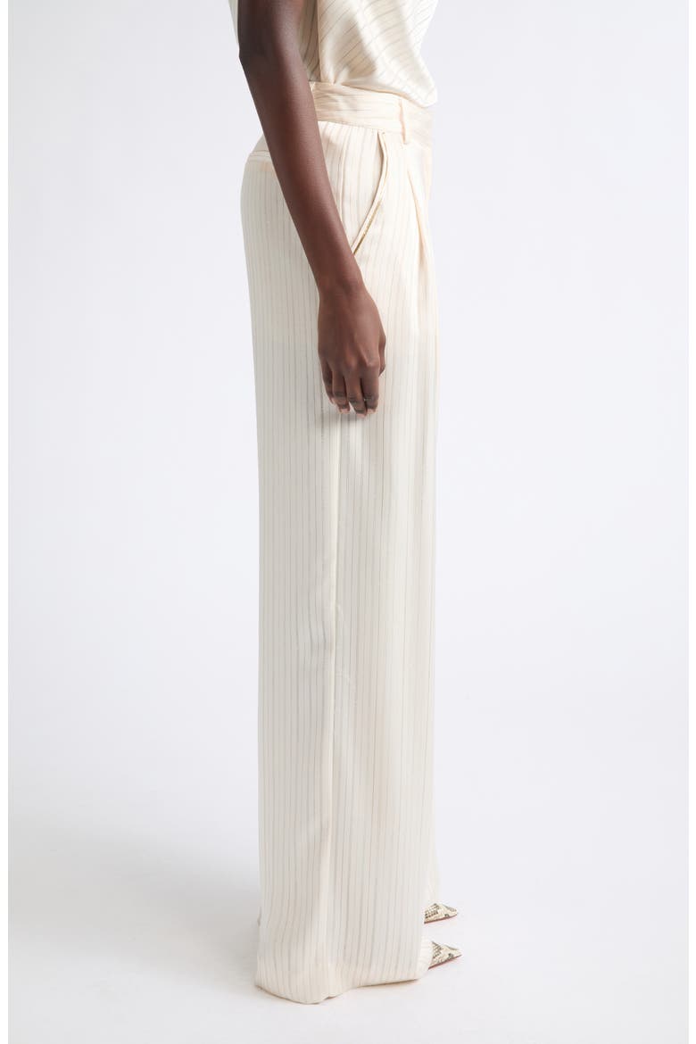Jasmine Pleated Pinstripe Wide Leg Pants, Alternate, color, WINTER WHITE