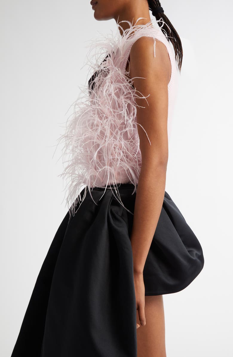 Shushu/Tong Bow Feather Sleeveless Wool Blend Sweater, Alternate, color,