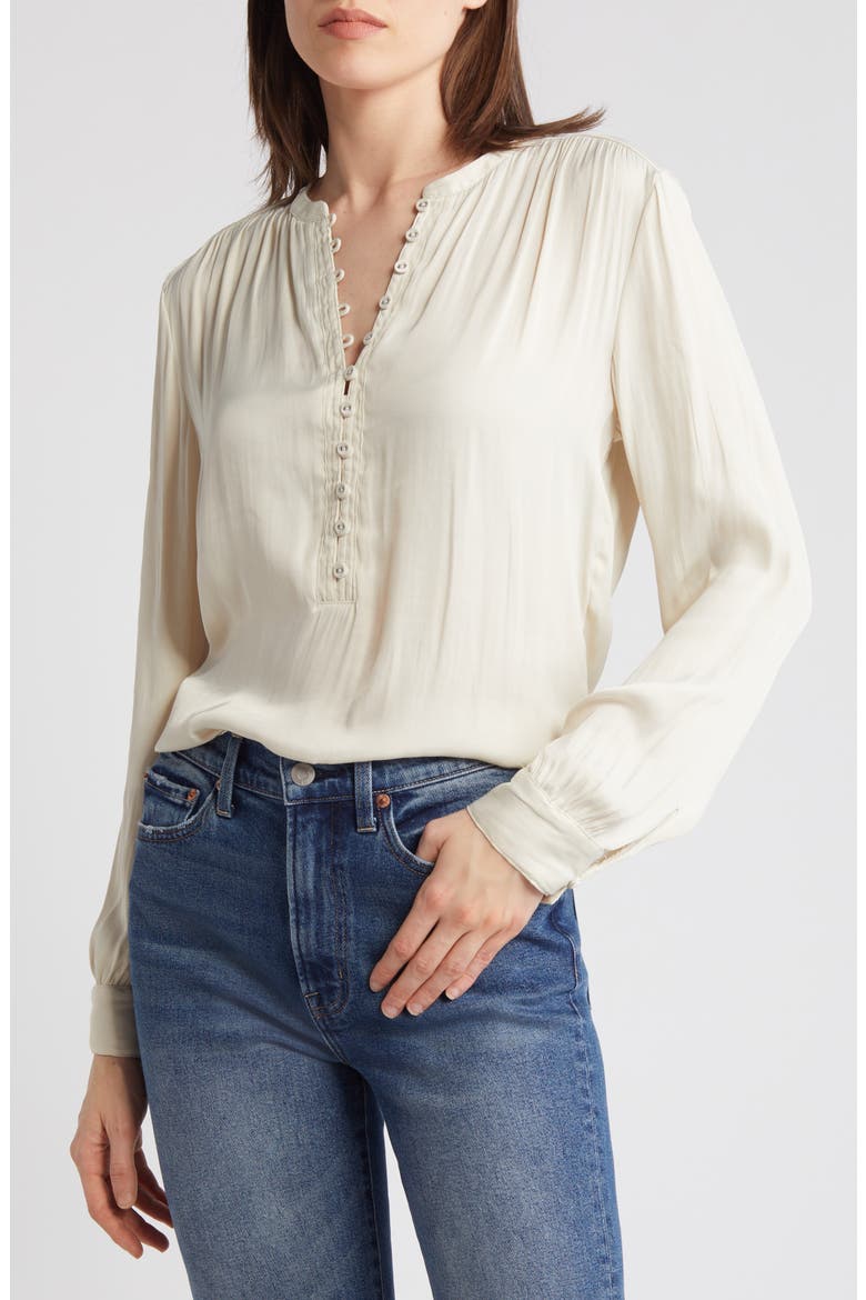 Drapey Long Sleeve Top, Main, color, IVORY DOVE