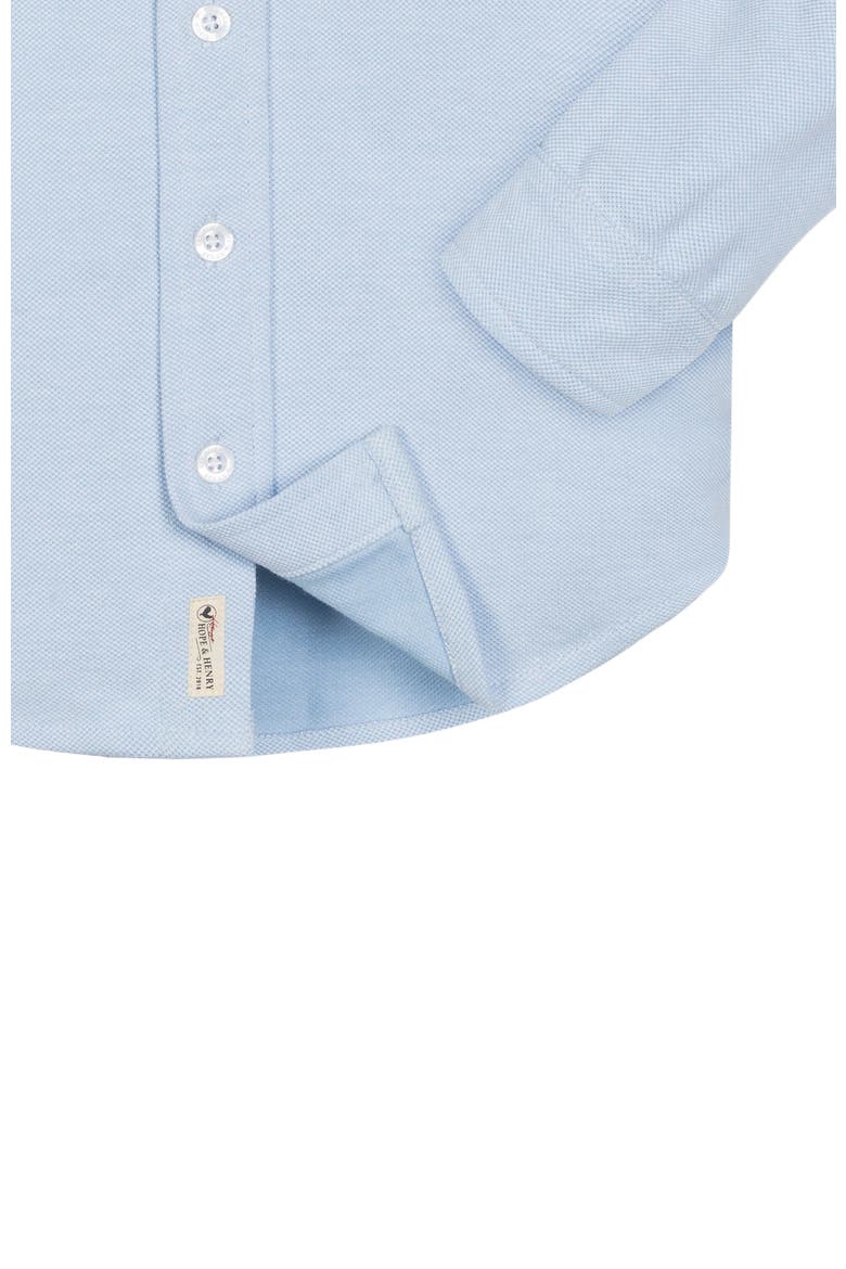 Baby Boys' Organic Pique Button Down Shirt, Infant, Alternate, color, Light Blue with White Collar
