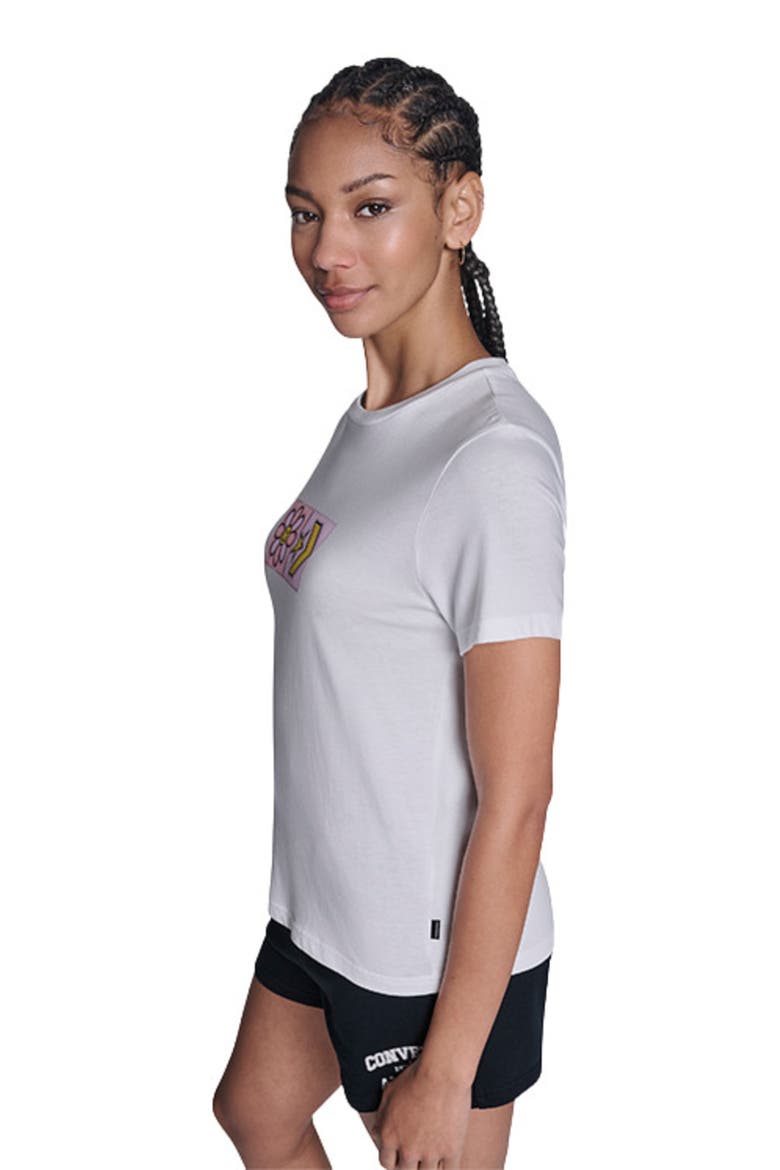Flower Grid T-Shirt, Alternate, color, WHITE 10A