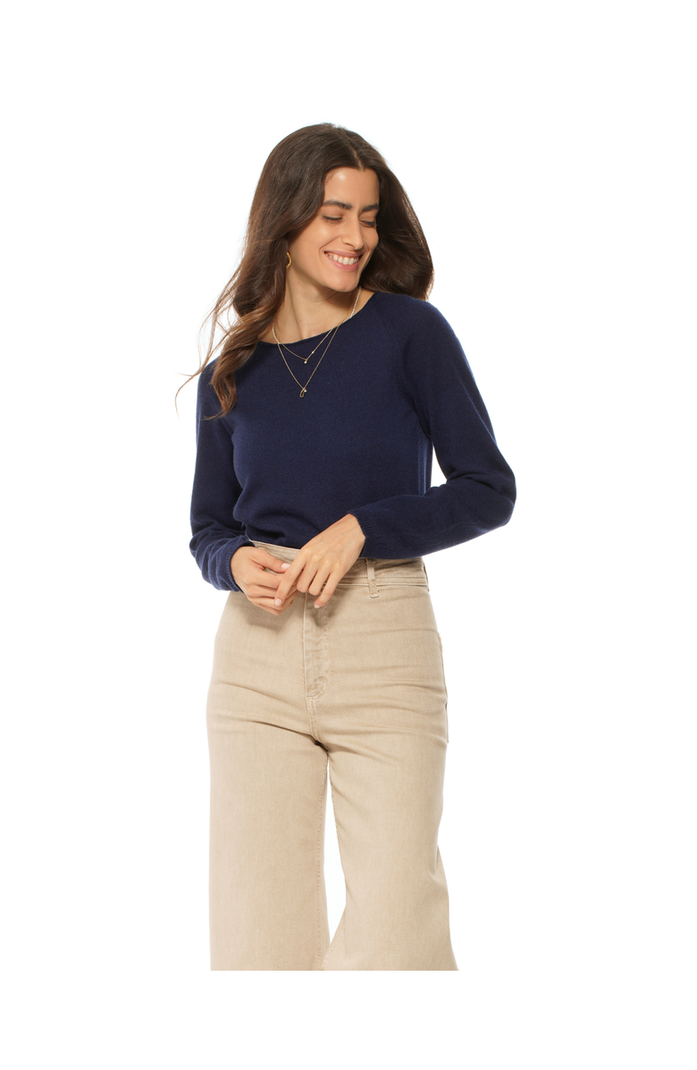 Monticelli Cashmere Ultralight Cashmere Raglan Crew Neck Sweater, Alternate, color, Lavender