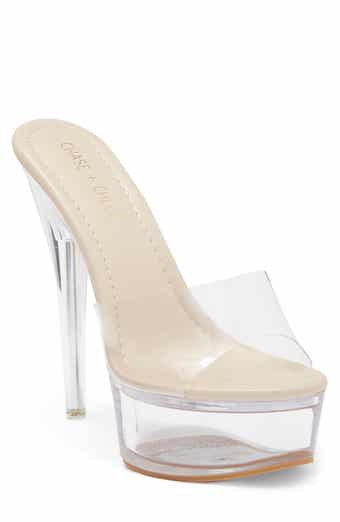 Chase & Chloe Clear Platform Mule Sandal