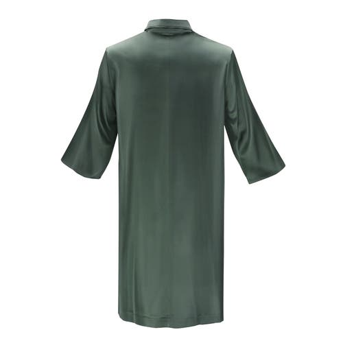 Alas Silk Long Shirt Dress In Green