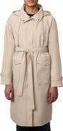Bernardo Water Resistant Tie Belt Packable Raincoat