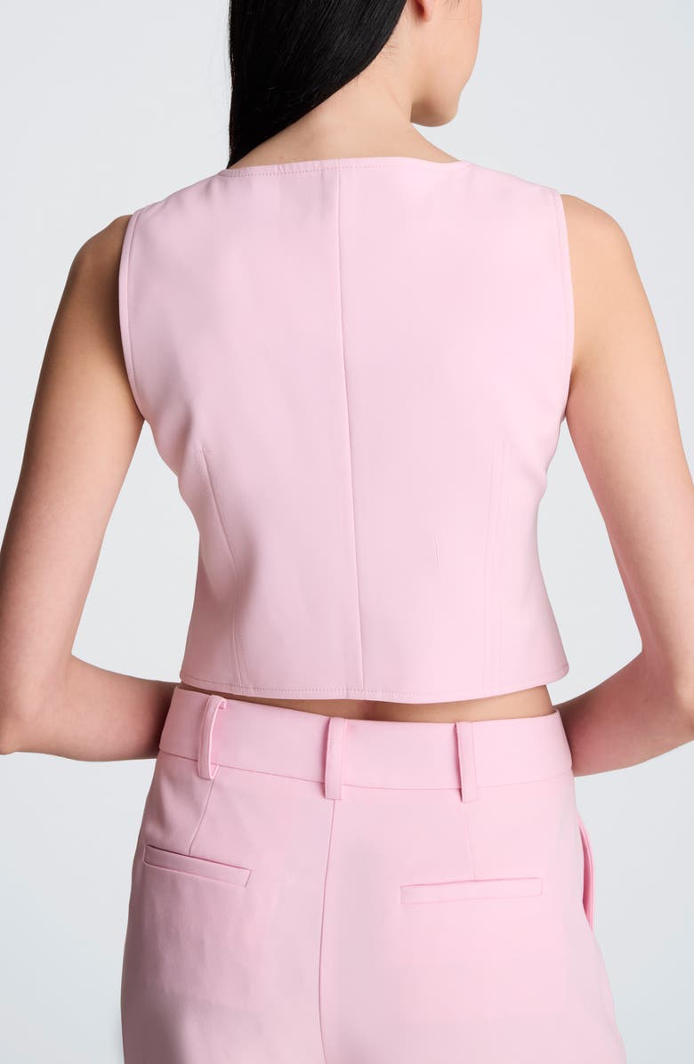 Kenneth Cole Square Neck Crop Fitted Vest, Alternate, color, Chintz Pink