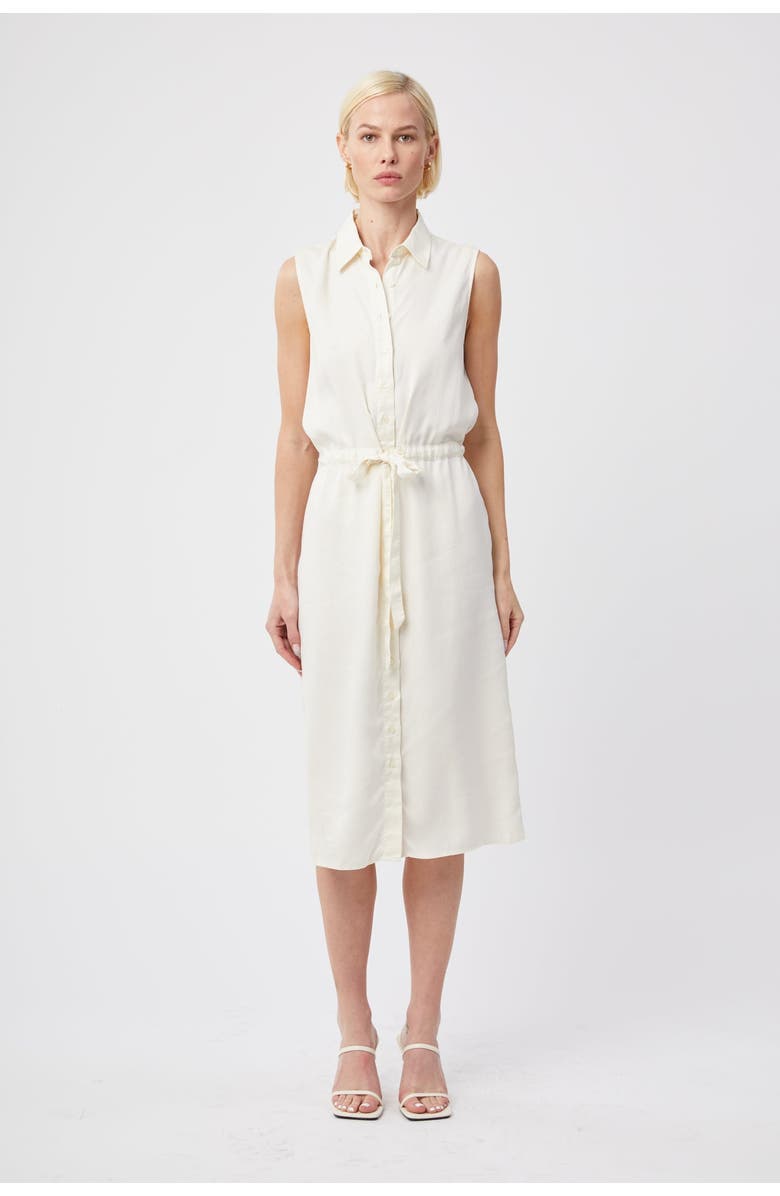 The Shirt The Sleeveless Shirtdress w/ Tie Waist, Main, color, Cream Tencel