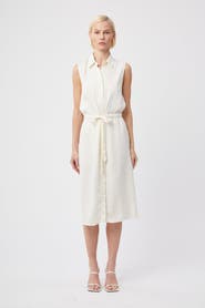The Shirt The Sleeveless Shirtdress w/ Tie Waist