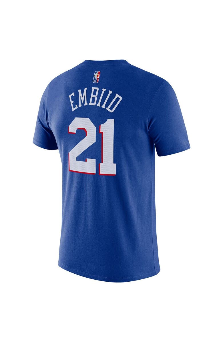 Nike Men's Nike Joel Embiid Royal Philadelphia 76ers Diamond Icon Name & Number T-Shirt, Alternate, color, 