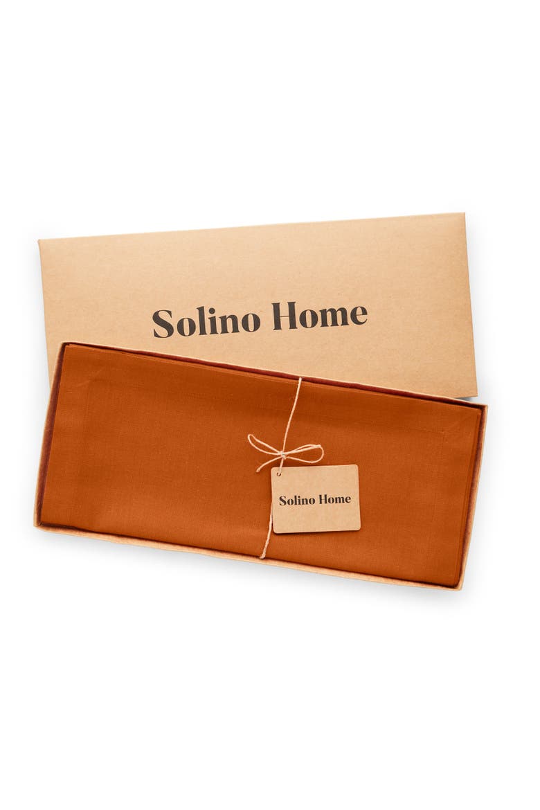 Dru Cotton Linen Solid Table Runner, Alternate, color, Cinnamon