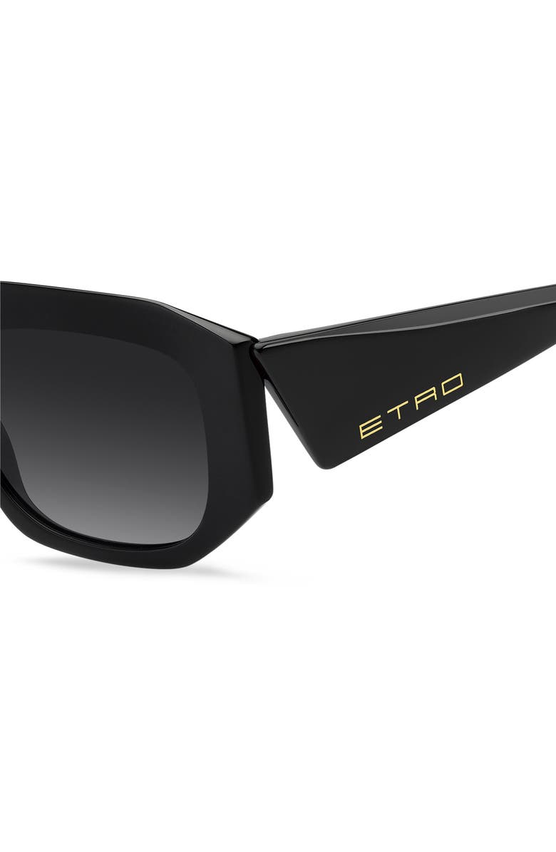 Etro 55mm Gradient Geometric Sunglasses, Alternate, color, Black/ Dark Grey Sf