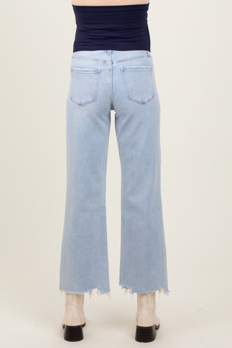 Distressed Hem Slim Wide Leg Maternity Jeans, Alternate, color, Light Blue