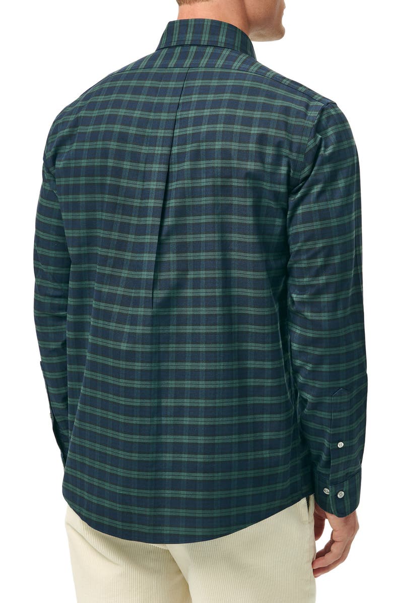 Brooks Brothers Non-Iron Plaid Cotton Stretch Oxford Cloth Button-Down Shirt, Alternate, color, 