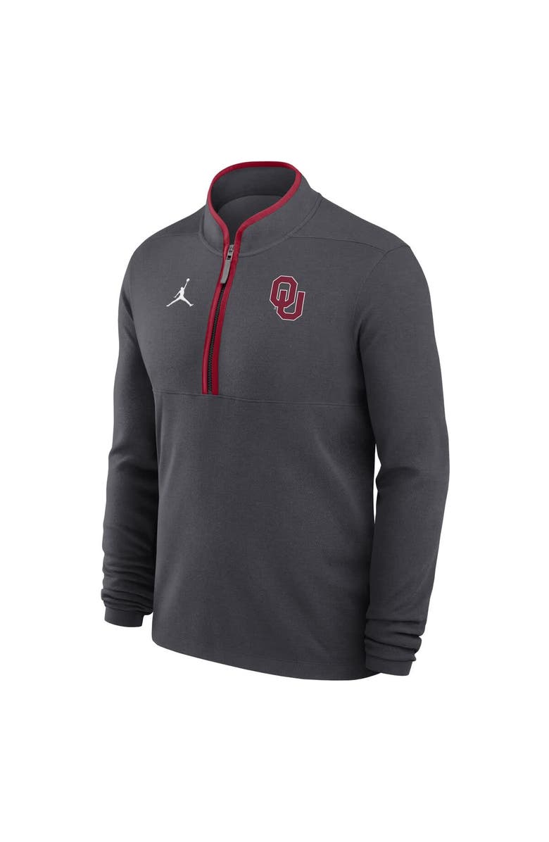 Jordan Brand Men's Jordan Brand Anthracite Oklahoma Sooners Victory Half-Zip Sweatshirt, Alternate, color, Anthracite