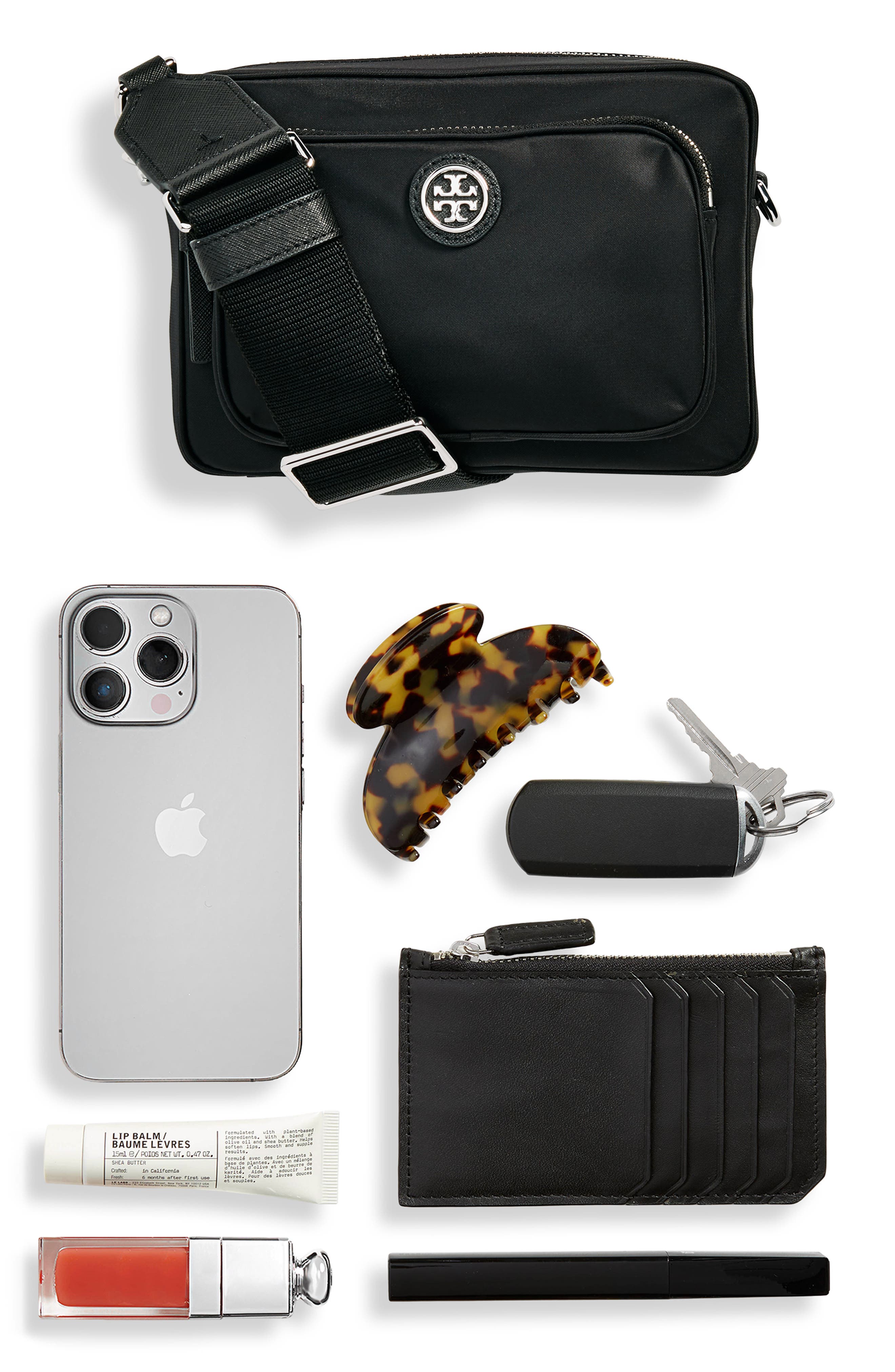 Mini Nylon Crossbody Bag, Alternate, color, BLACK